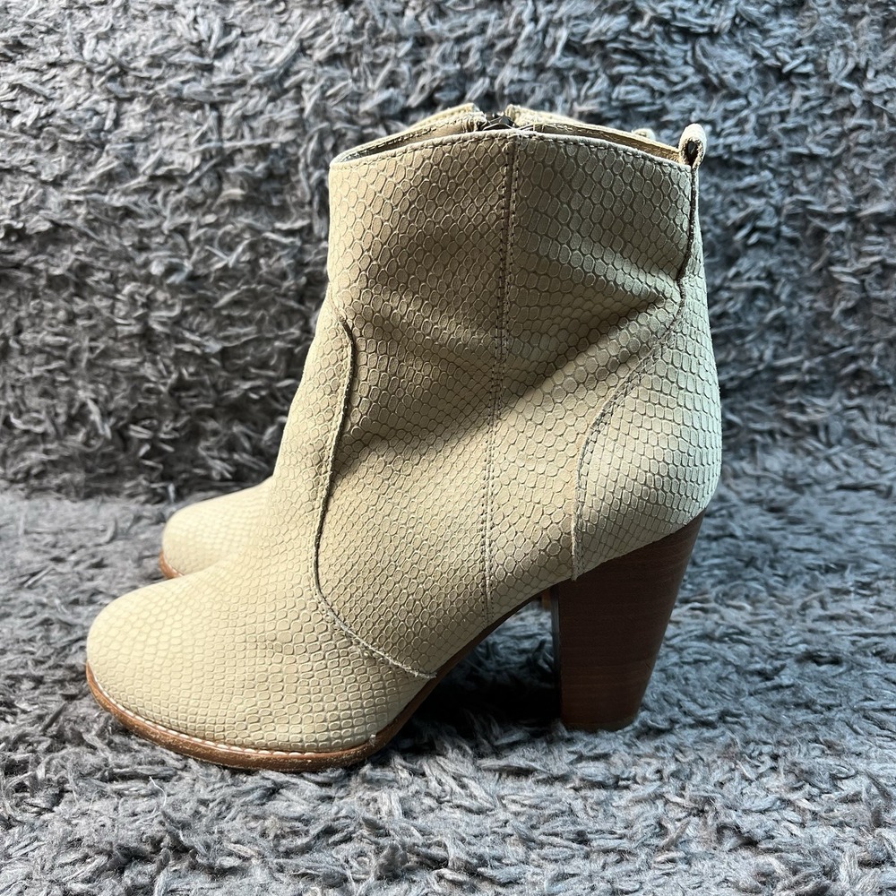 Joie Dalton Suede Ankle Boots Women's Size EU 37.5 Snakeskin Look